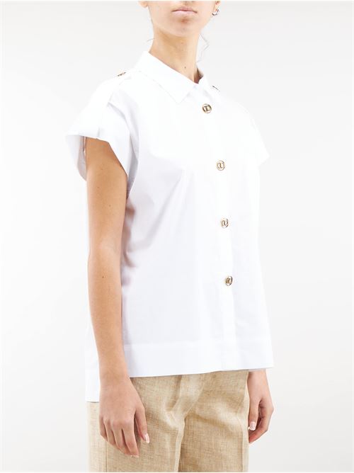 Cotton shirt with gold logo buttons Twinset TWIN SET | Shirt | TT21941